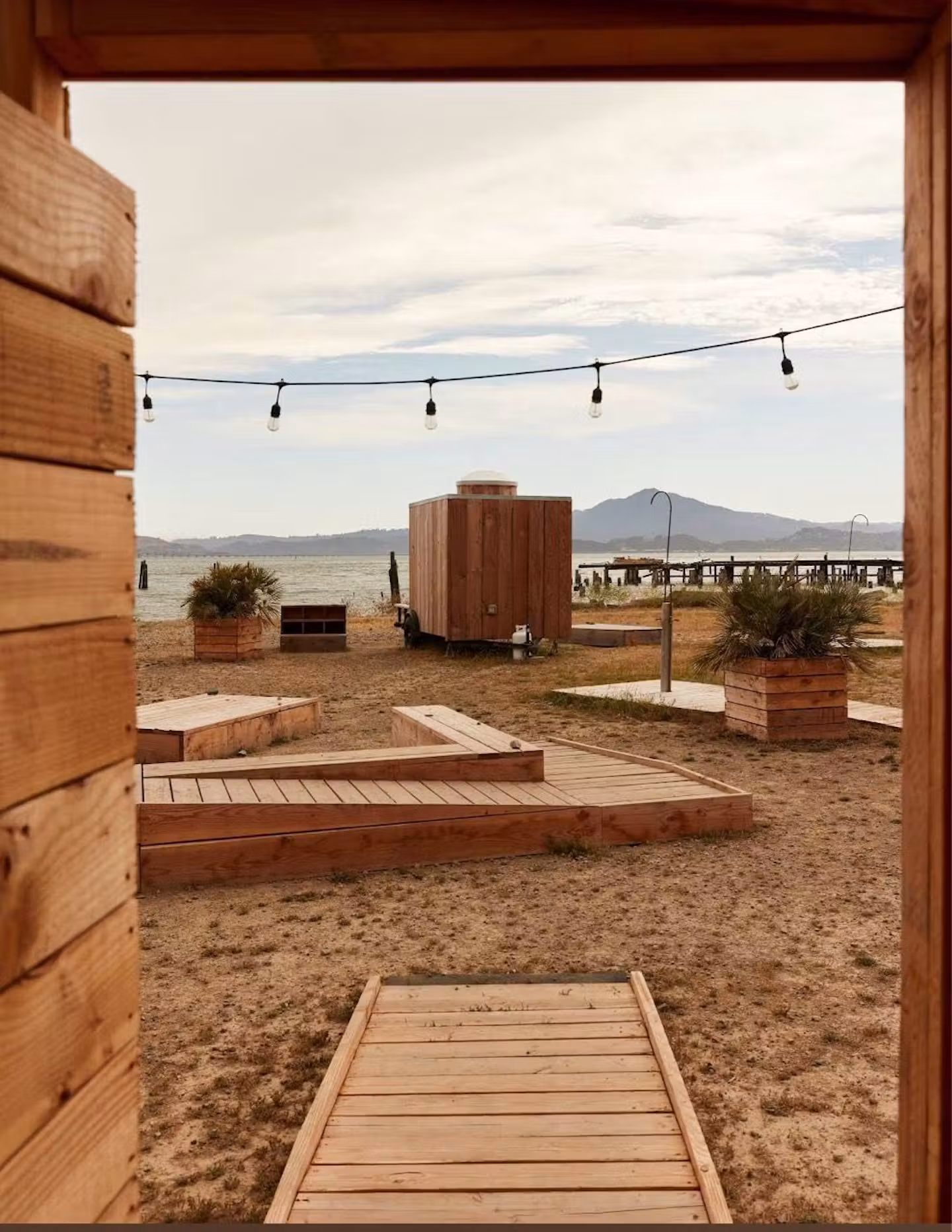 Sauna and firepit gathering at Good Hot